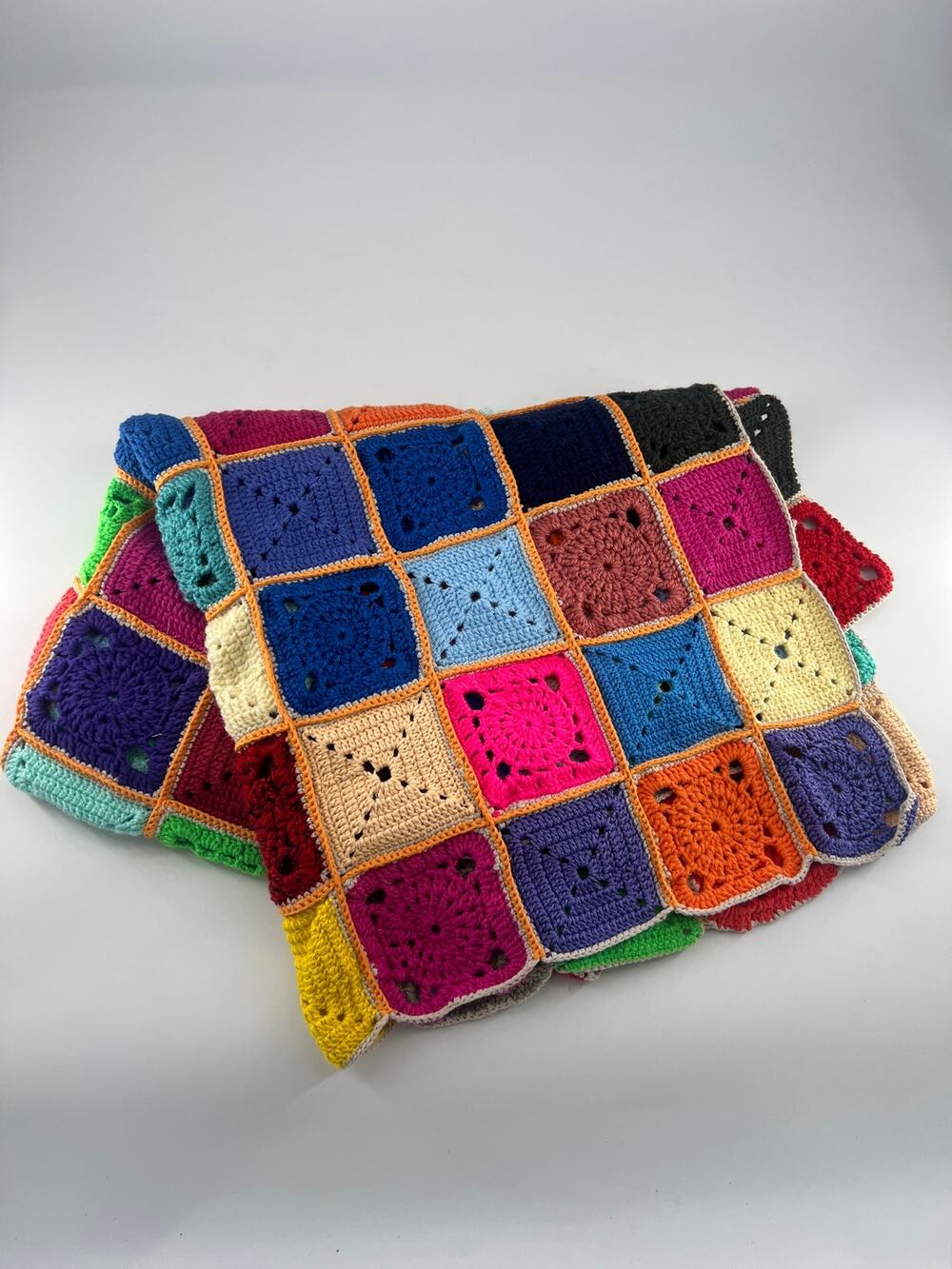 Vintage Grannycore Blanket Crochet 56 x 34 Afghan Cottagecore Country